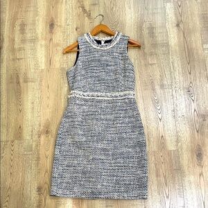 J. Crew | Blue and Cream Tweed Textured Dress | Size 2